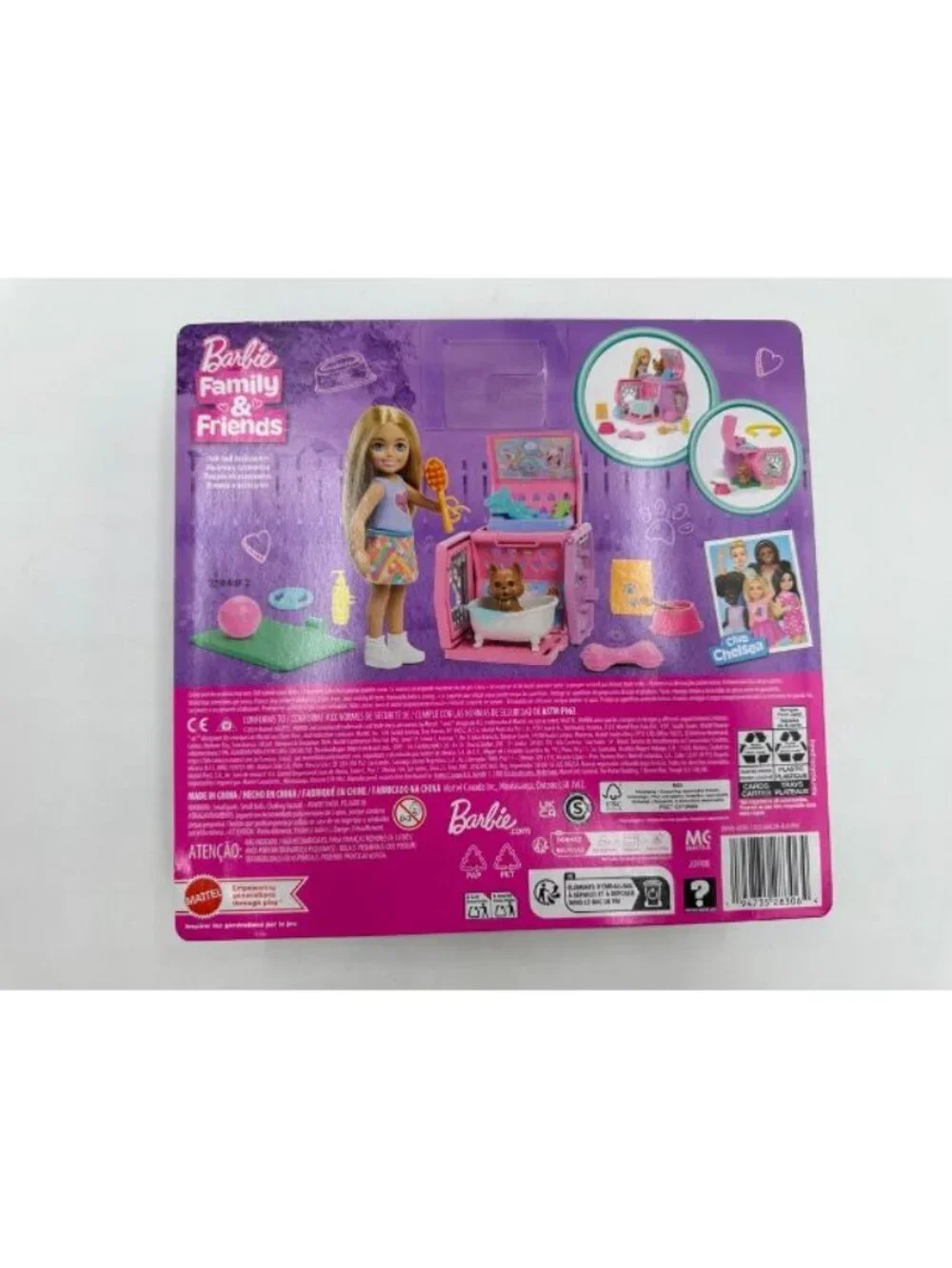 Barbie Family & Friends Chelsea Puppy Carrier Playset Doll Dog Pet Set NEW
